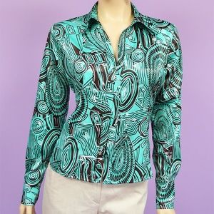 NWT! Long Sleeve Open Front V Neck Blouse Top